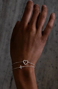 PAVÉ SERIES CROSS ARMBAND STERLING SILVER