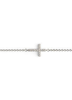 PAVÉ SERIES CROSS ARMBAND STERLING SILVER