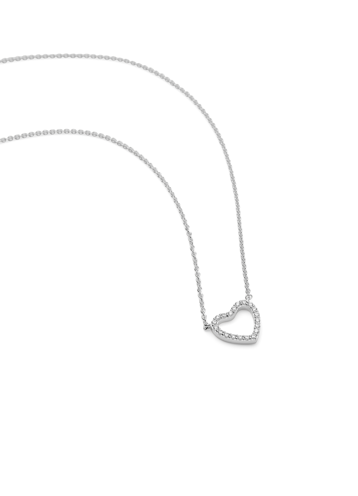 PAVÉ SERIES HEART NECKLACE STERLING SILVER - 4