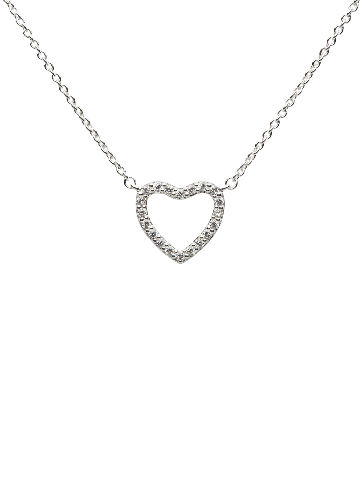 PAVÉ SERIES HEART NECKLACE STERLING SILVER
