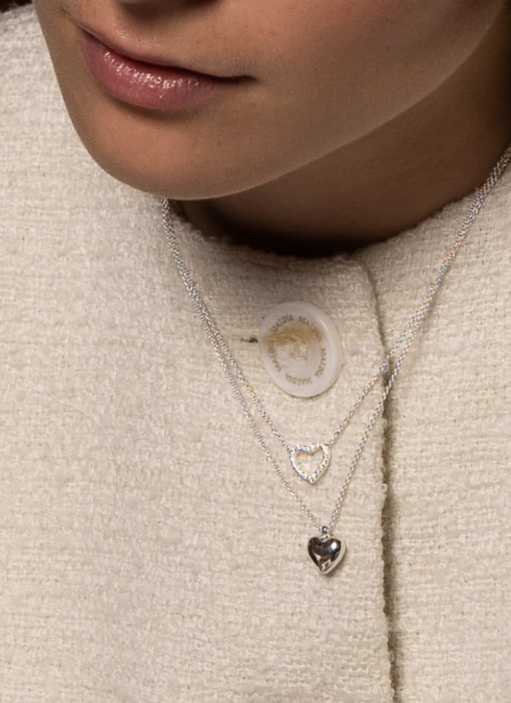 PAVÉ SERIES HEART NECKLACE STERLING SILVER - 3