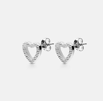 PAVÉ SERIES HEART ÖRHÄNGEN STERLING SILVER