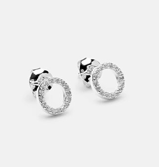 PAVÉ SERIES CIRCLE ÖRHÄNGEN STERLING SILVER