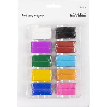 Fine Clay Polymer, colorful, 10x20 g