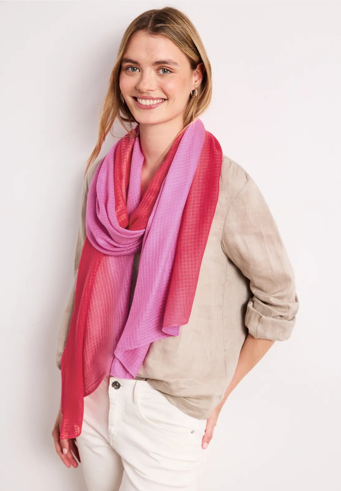 Transparent Grid Longscarf - Salsa Red - Street One