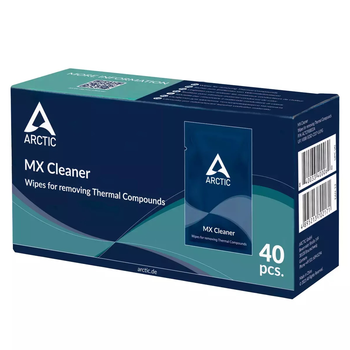 Arctic MX Cleaner rengöringsservetter för kylpasta (Ask med 40 st.) - 2