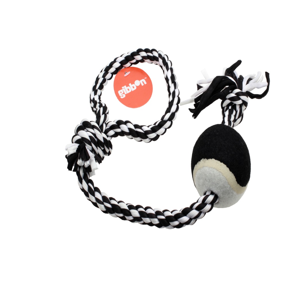 Flossy polyesterrepslägga med boll Medium Svart/Vitt