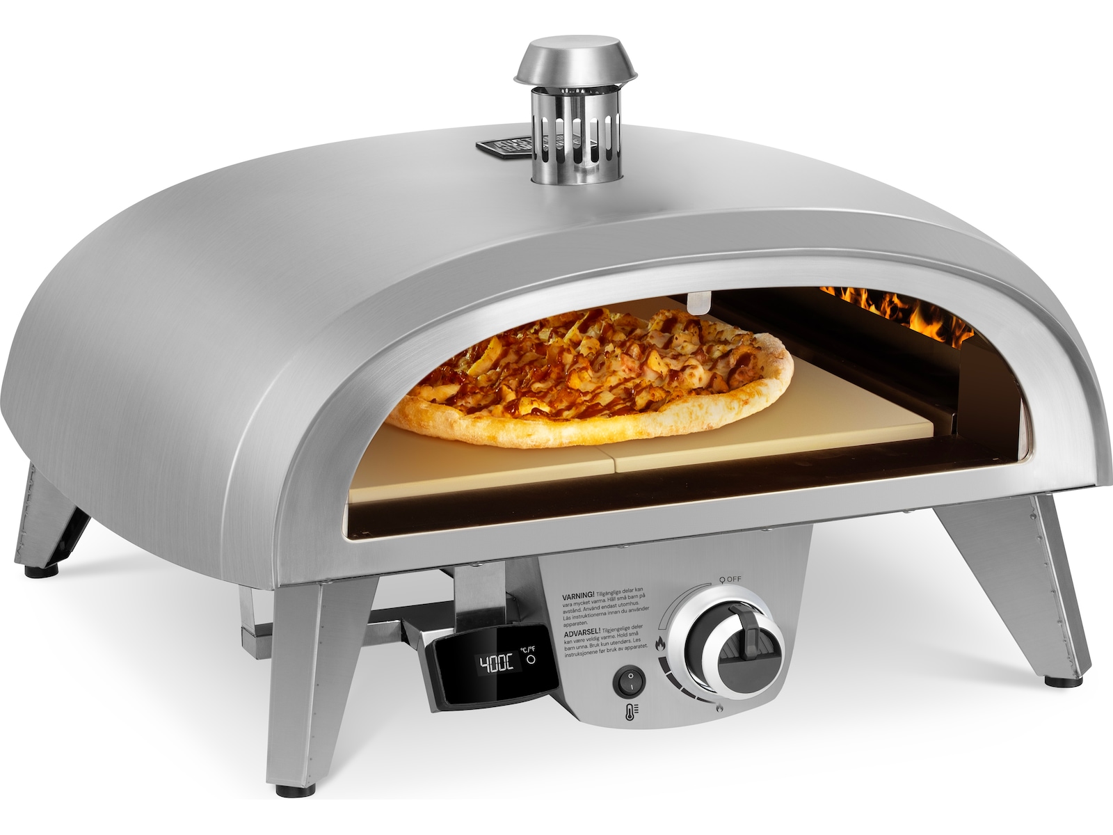 Gasolpizzaugn 8kW 45cm rostfritt stål