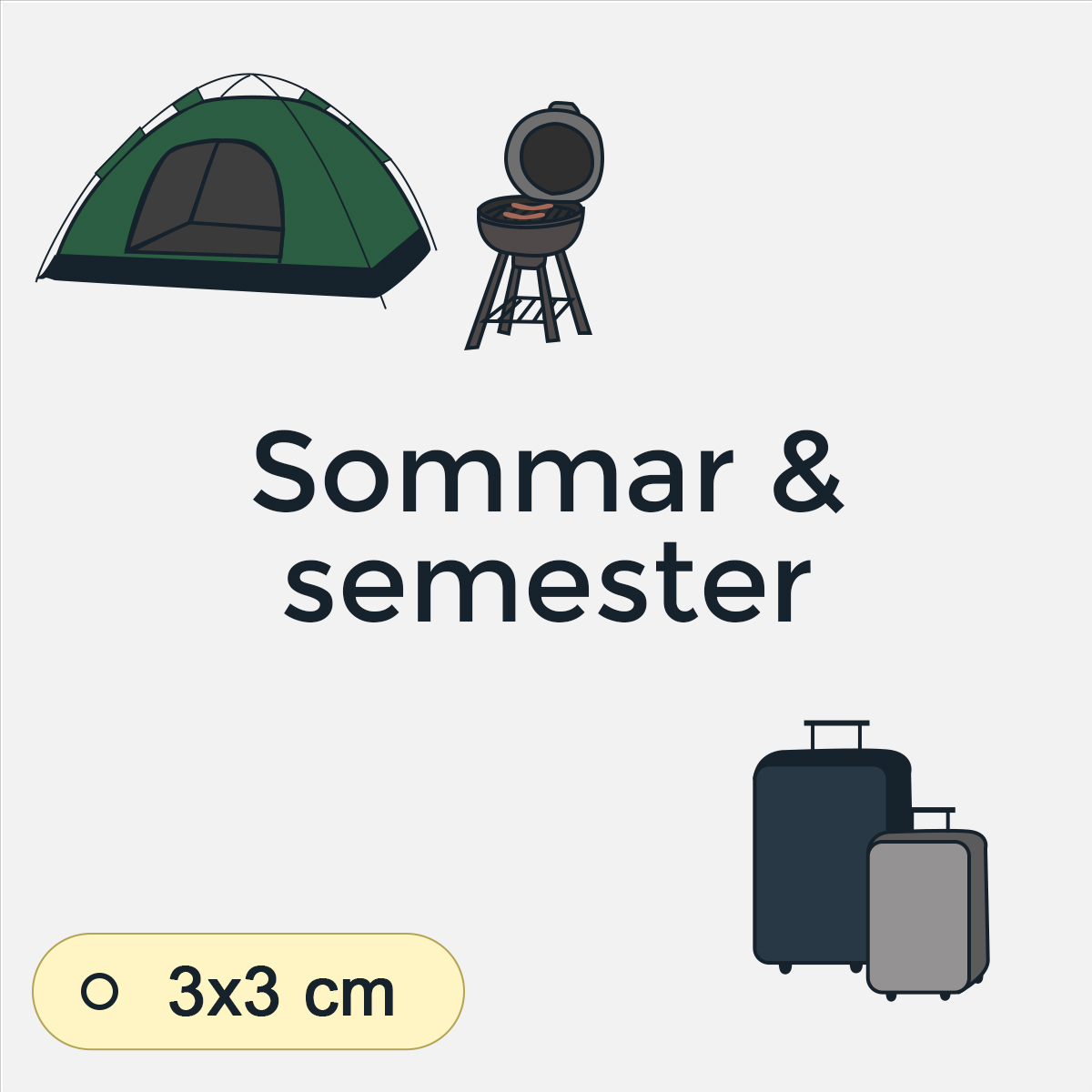 Bildstödsbilder Sommar & semester, 3x3 cm