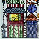 Stig Lindberg (Karneval 1958) Wall Plaque with Town Decor 31 cm