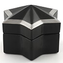 Karin Björquist (1980s) Black Jar with Star Form and Silver Details 14/10 cm