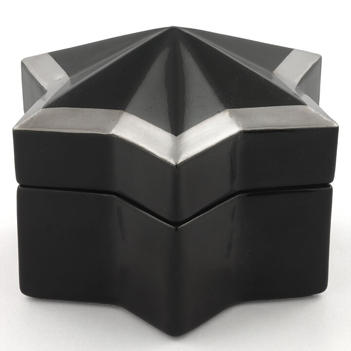 Karin Björquist (1980s) Black Jar with Star Form and Silver Details 14/10 cm