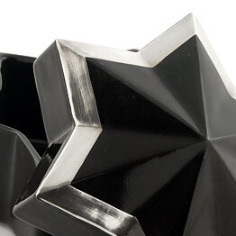 Karin Björquist (1980s) Black Jar with Star Form and Silver Details 14/10 cm