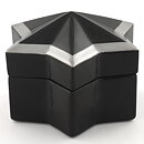 Karin Björquist (1980s) Black Jar with Star Form and Silver Details 14/10 cm
