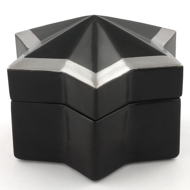 Karin Björquist (1980s) Black Jar with Star Form and Silver Details 14/10 cm