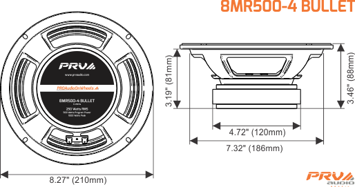 PRV Audio 8MR500-4 BULLET - 14