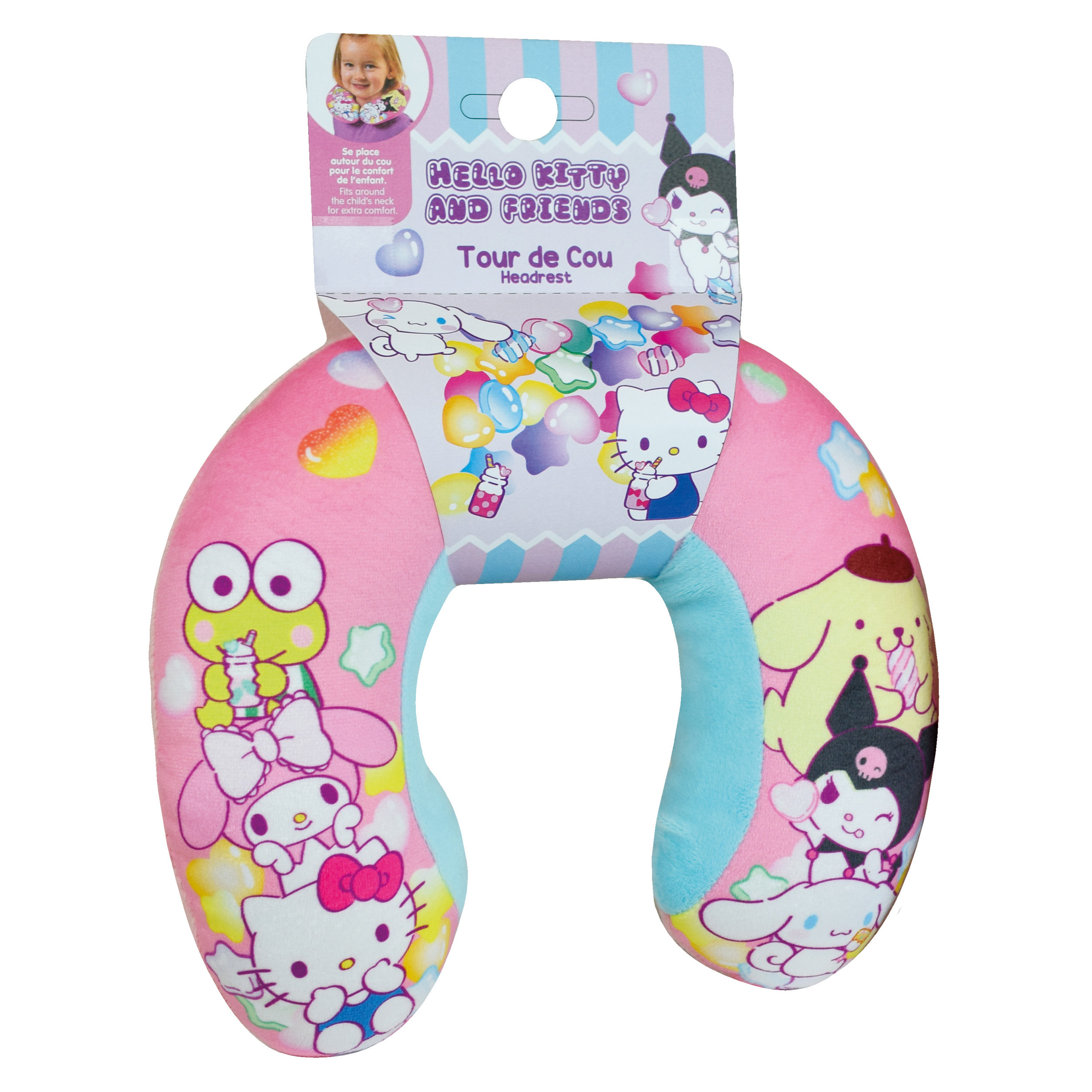 Hello Kitty and Friends Plysch Nackkudde För Barn – Rosa Sanrio Kawaii Reskudde - 5