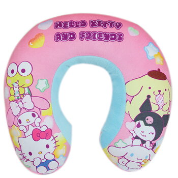 Hello Kitty and Friends Plysch Nackkudde För Barn – Rosa Sanrio Kawaii Reskudde