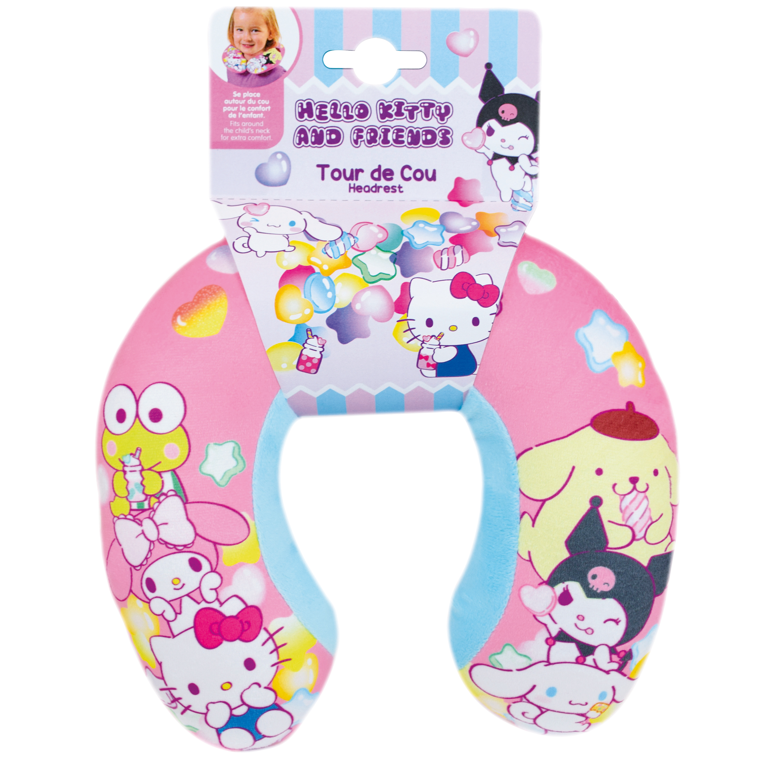 Hello Kitty and Friends Plysch Nackkudde För Barn – Rosa Sanrio Kawaii Reskudde