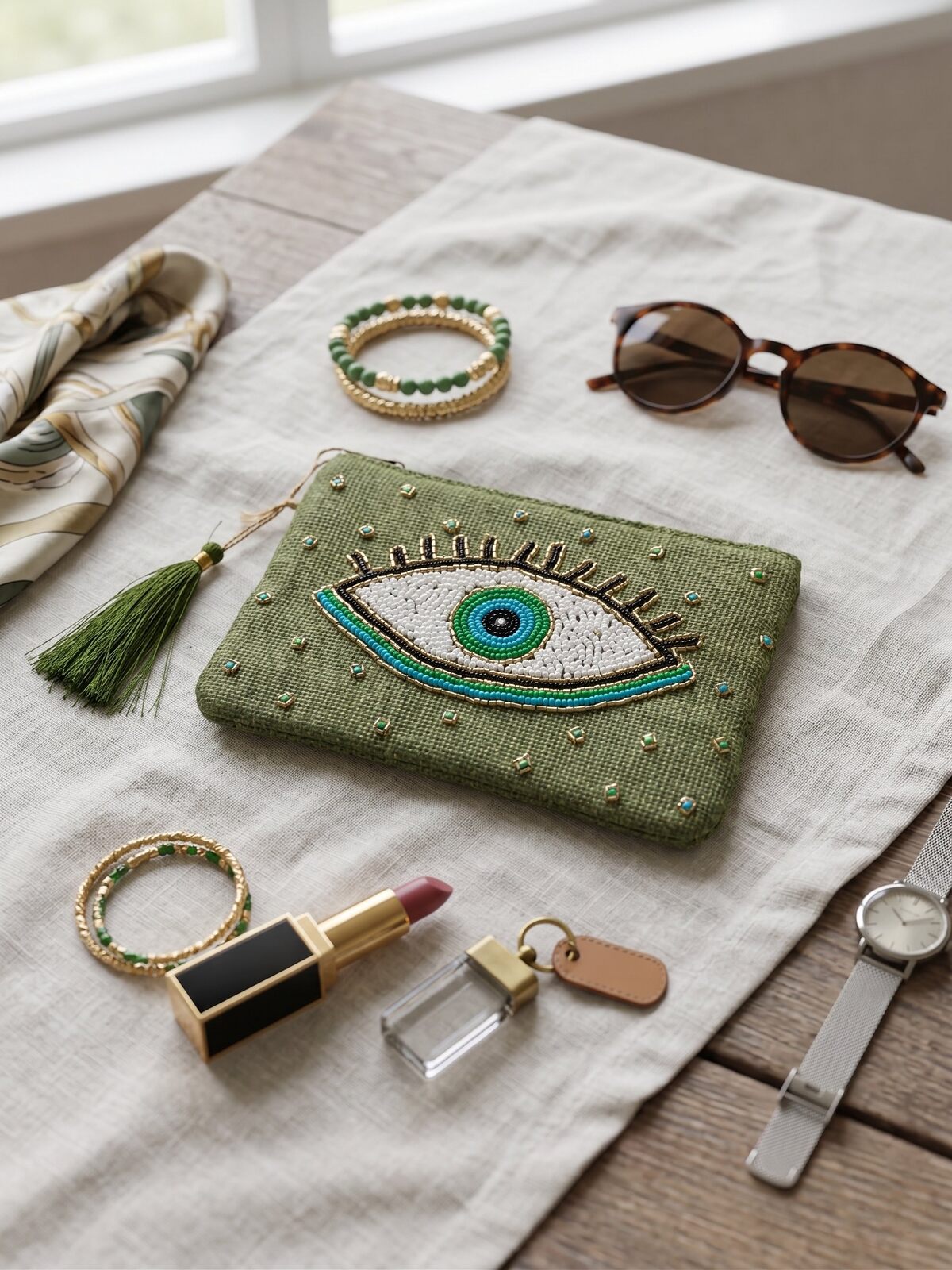 Pouch small eye khaki