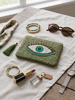 Pouch small eye khaki