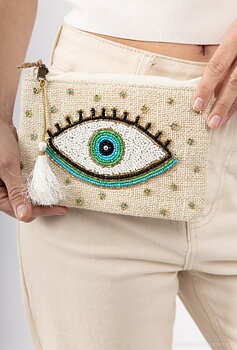 Pouch small eye beige