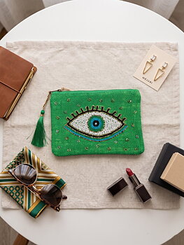 Pouch small eye green