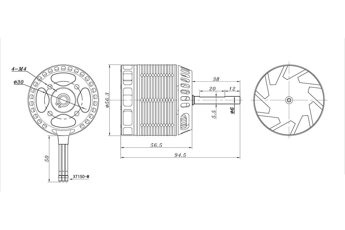 Sunnysky M4530R 518kV Heli BLS motor - 4