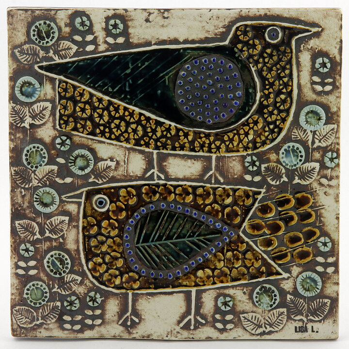 Lisa Larson (Unik 1961) Beautiful Birds Wall Plaque 23 cm (1)