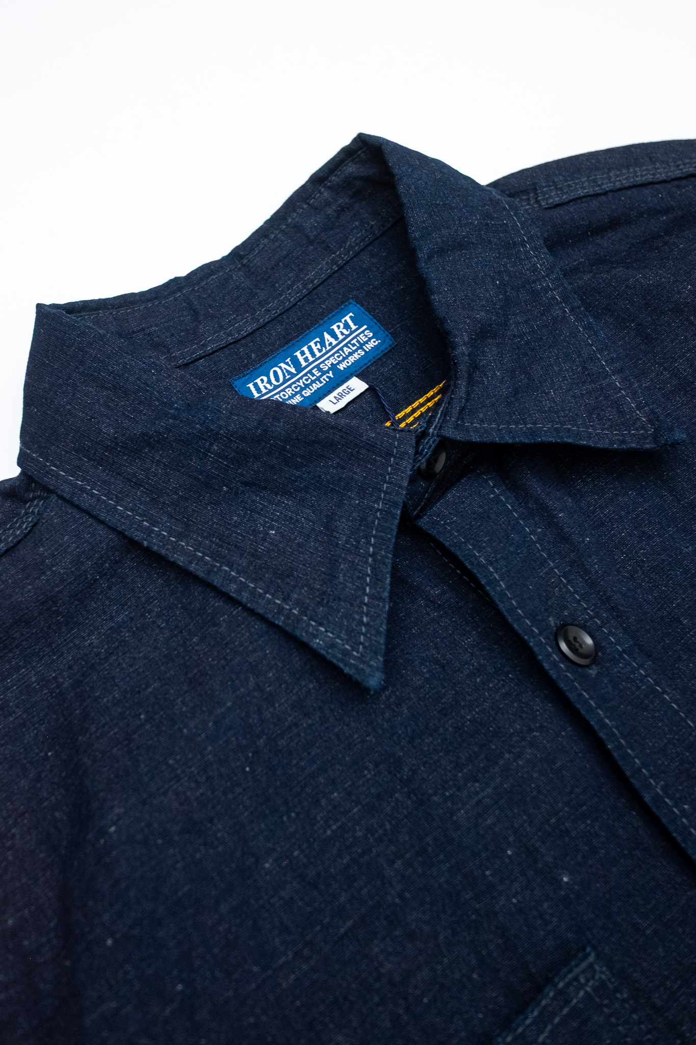 Iron Heart - IHSH-443-IND 7oz Cotton Linen Chambray Work Shirt - 5
