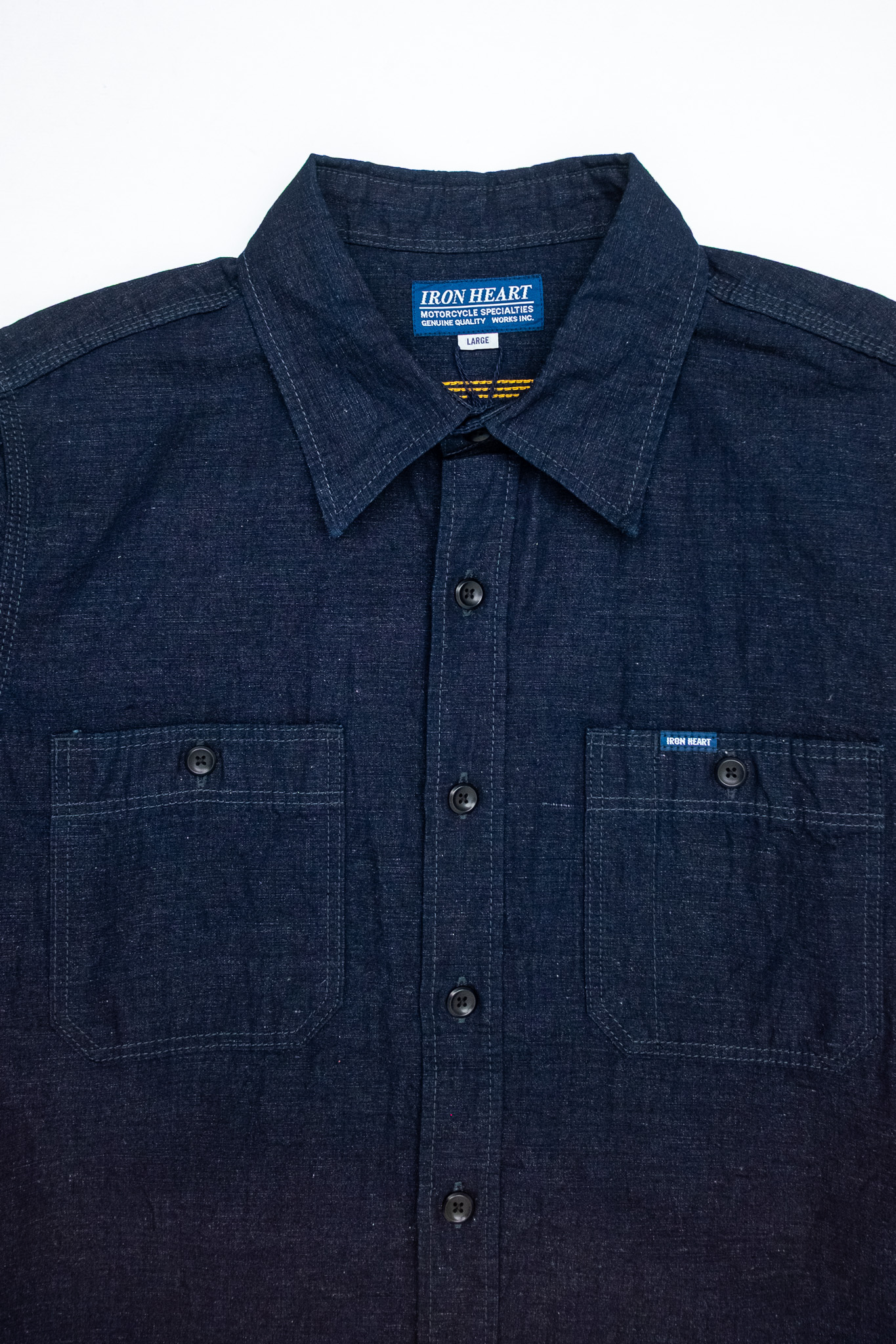 Iron Heart - IHSH-443-IND 7oz Cotton Linen Chambray Work Shirt - 4
