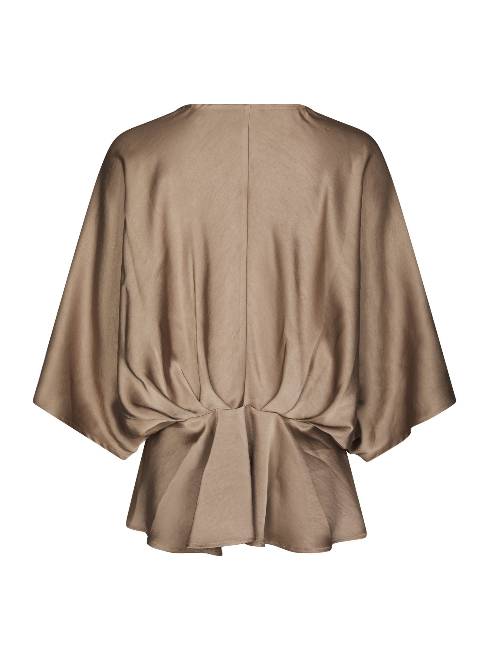 Neo Noir - Rivina Heavy Sateen Blouse Dark Taupe - 6