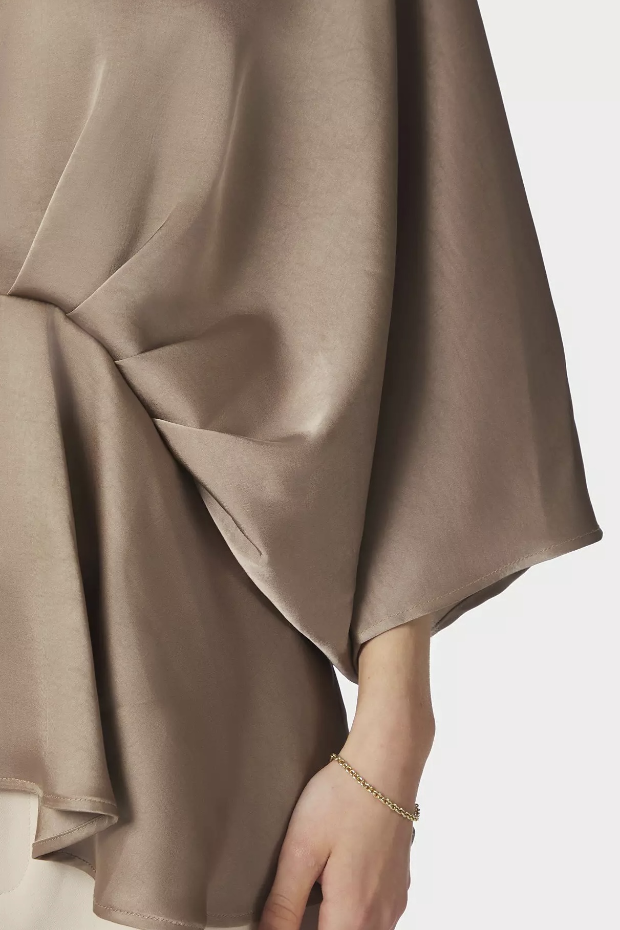 Neo Noir - Rivina Heavy Sateen Blouse Dark Taupe - 4