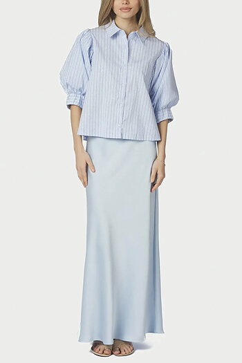 Neo Noir  - Etta  Stripe Stone Shirt Light Blue