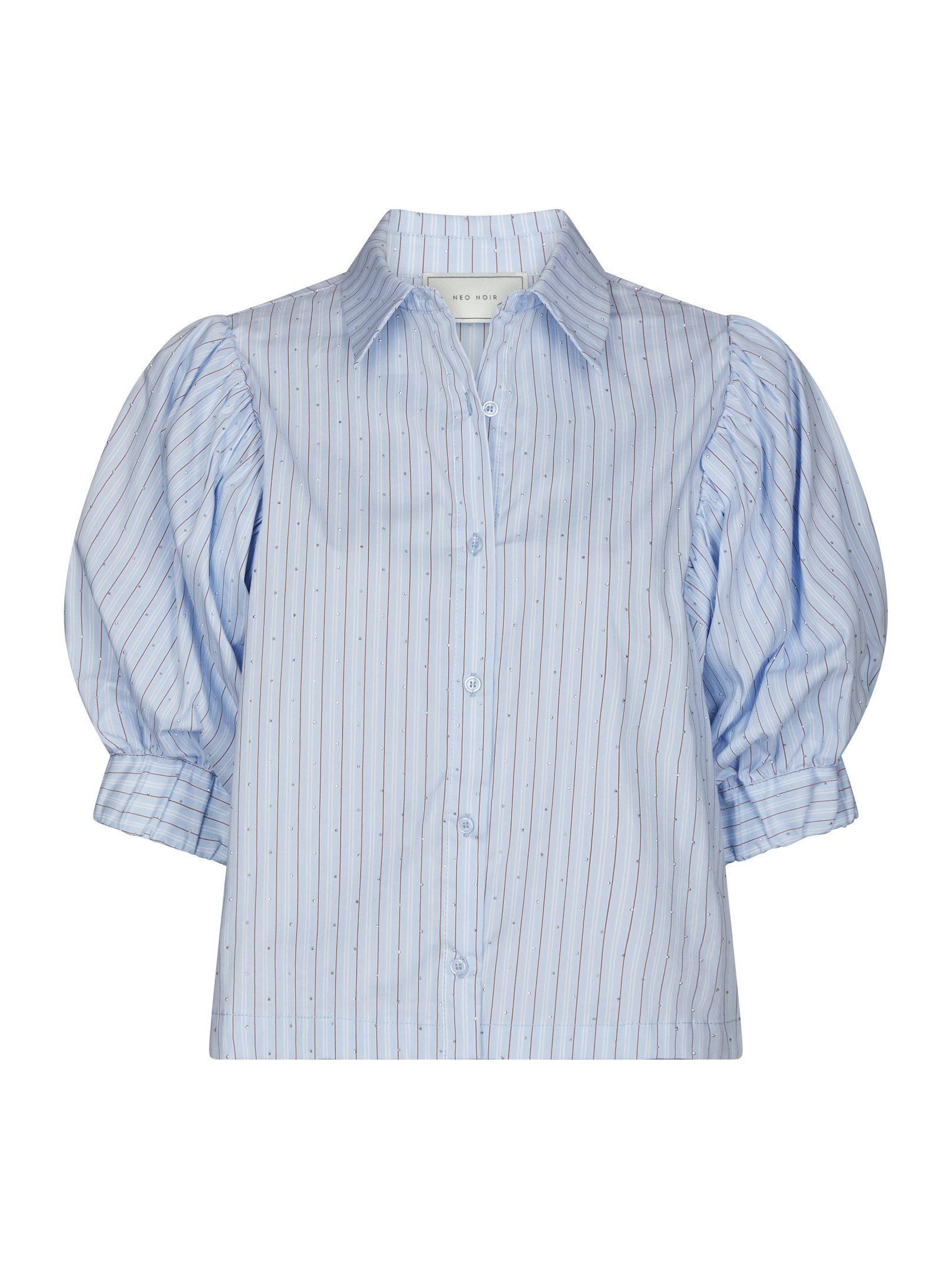 Neo Noir  - Etta  Stripe Stone Shirt Light Blue - 5
