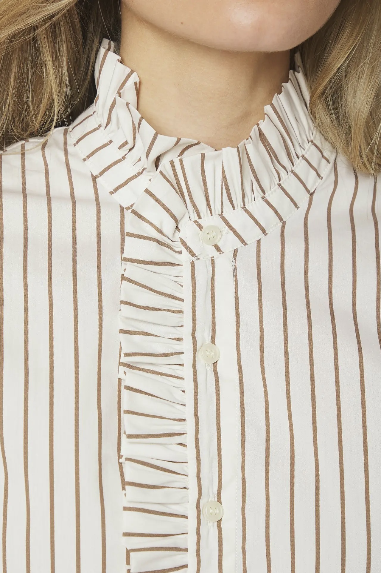 Neo Noir  - Nellie Wide Stripe Dress Ivory - 3