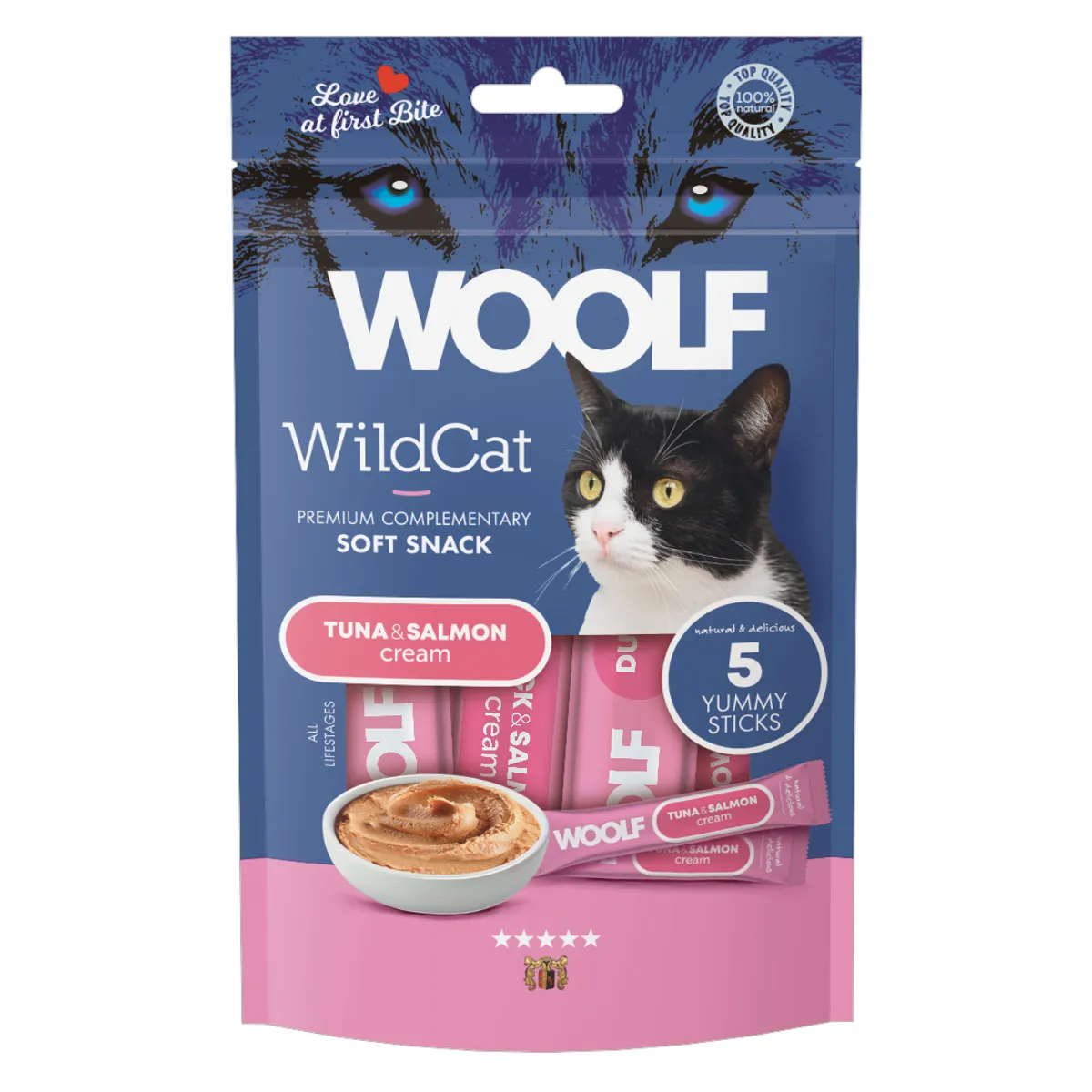 Woolf Wildcat Cream Tuna & Salmon 5-pack