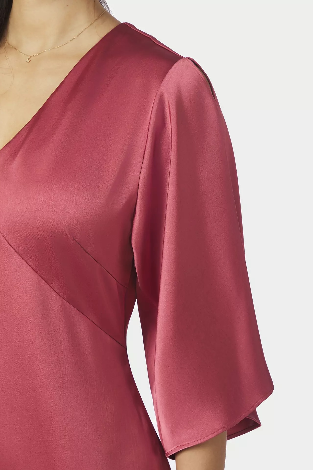 Neo Noir - Remara Heavy Sateen Dress Cherry Pink - 3