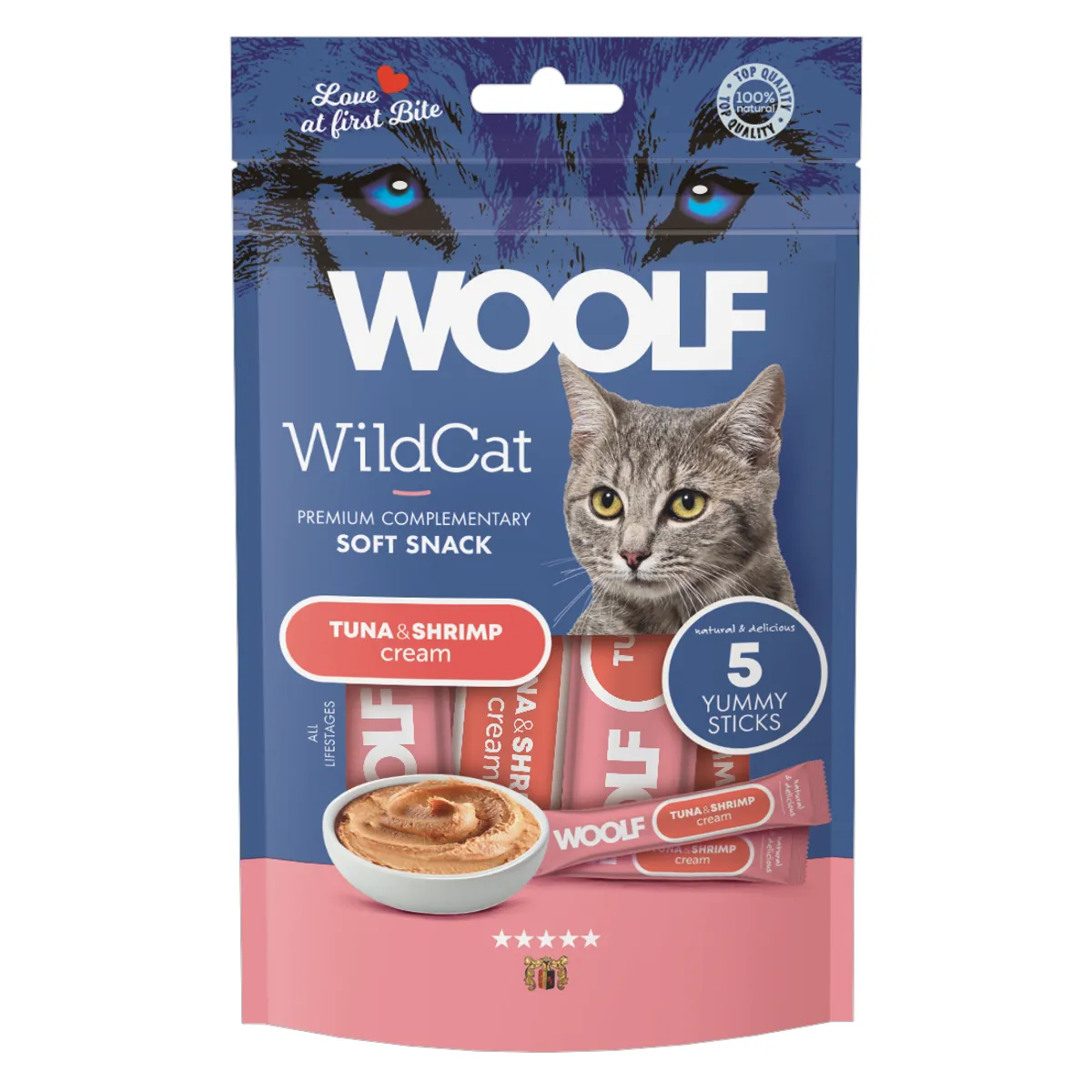 Woolf Wildcat Cream Tuna & Shrimp 5-pack