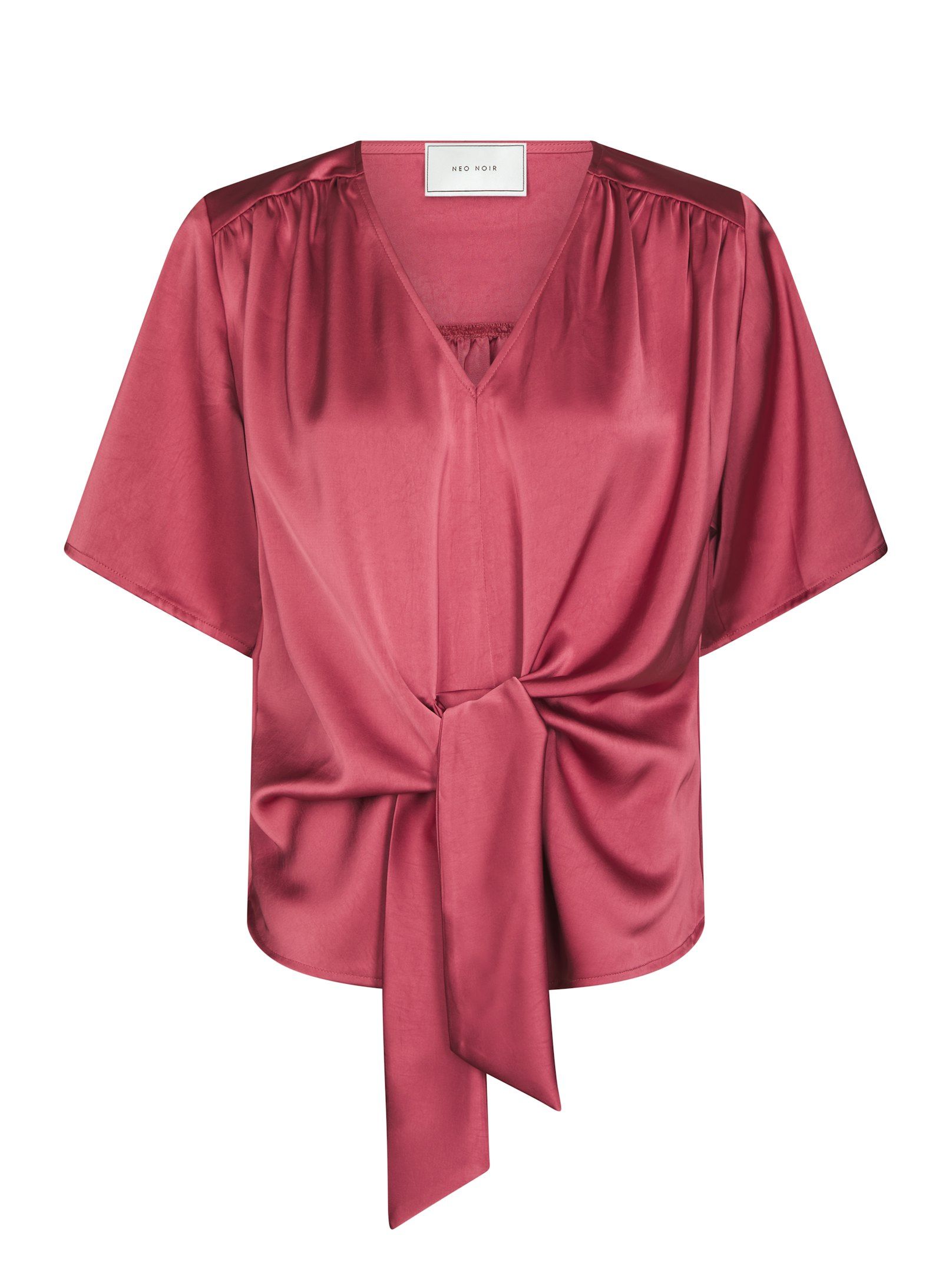Neo Noir - Casadia Heavy Sateen Blouse Cherry Pink - 5