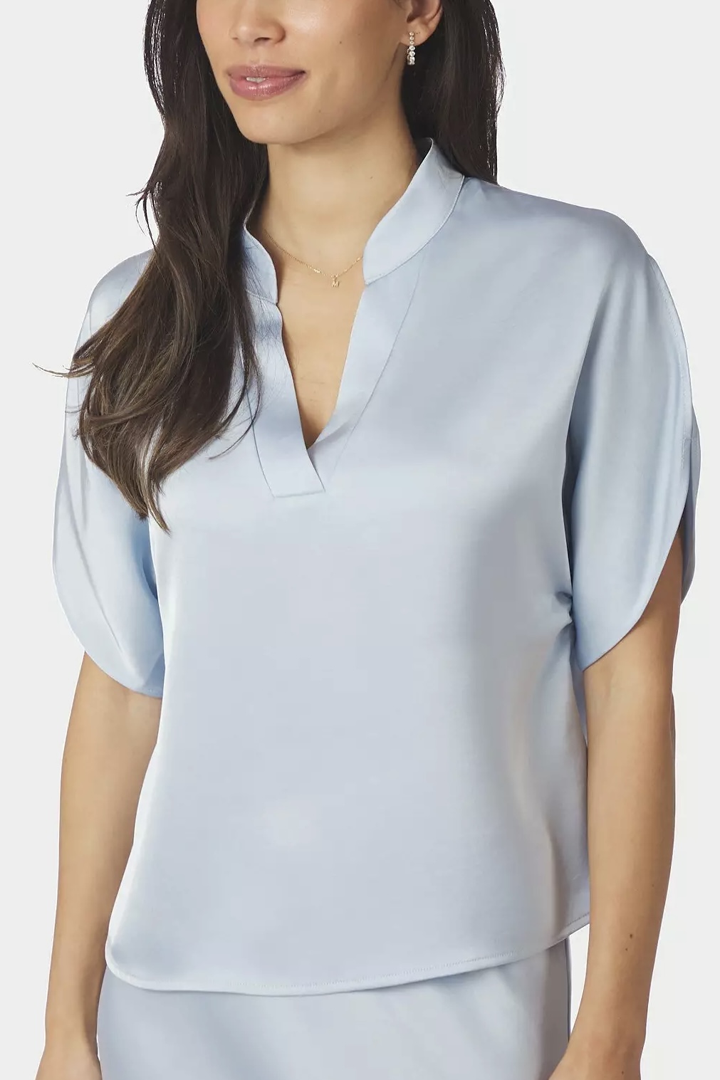 Neo Noir - Anelle Heavy Sateen Blouse Light Blue