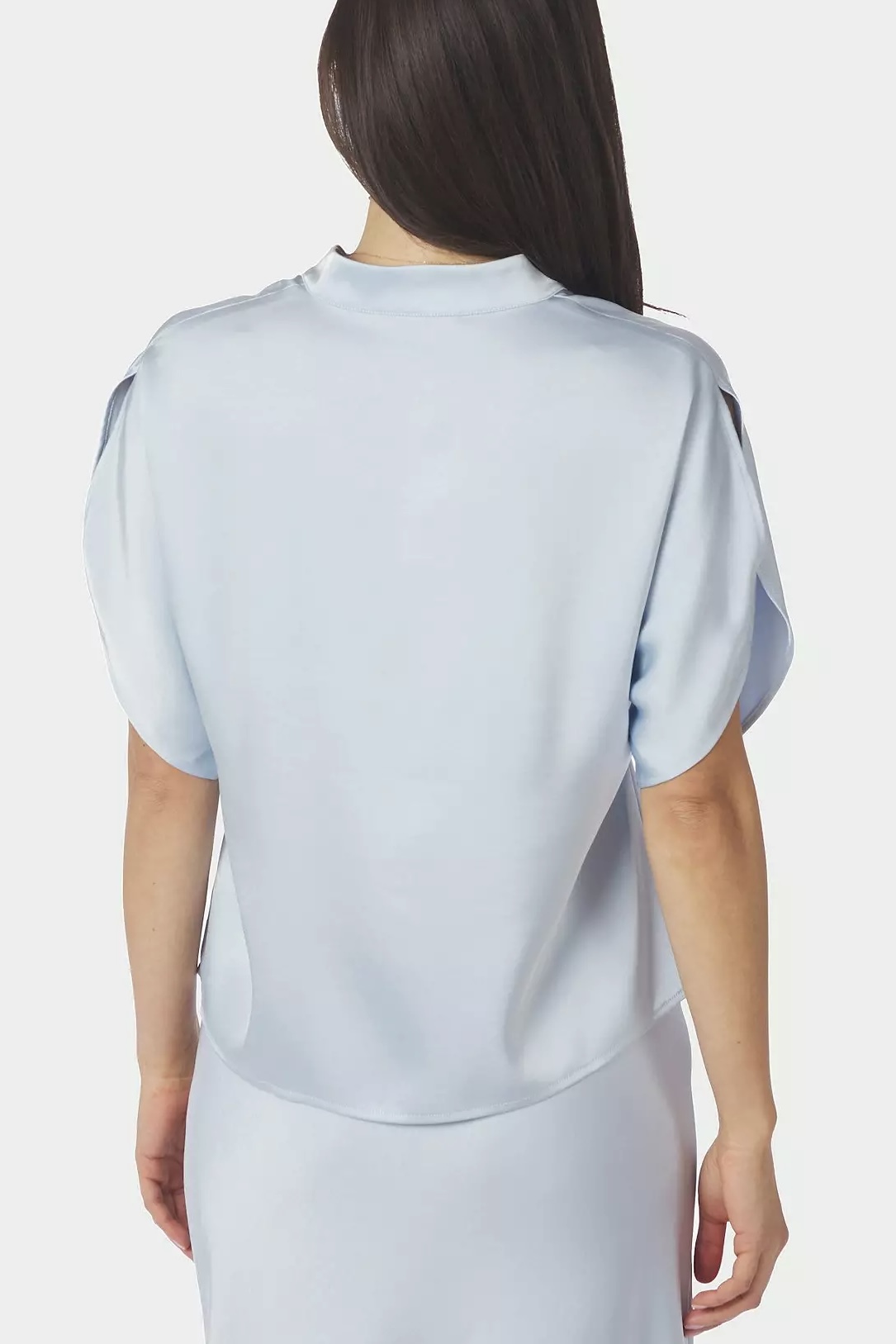 Neo Noir - Anelle Heavy Sateen Blouse Light Blue - 3