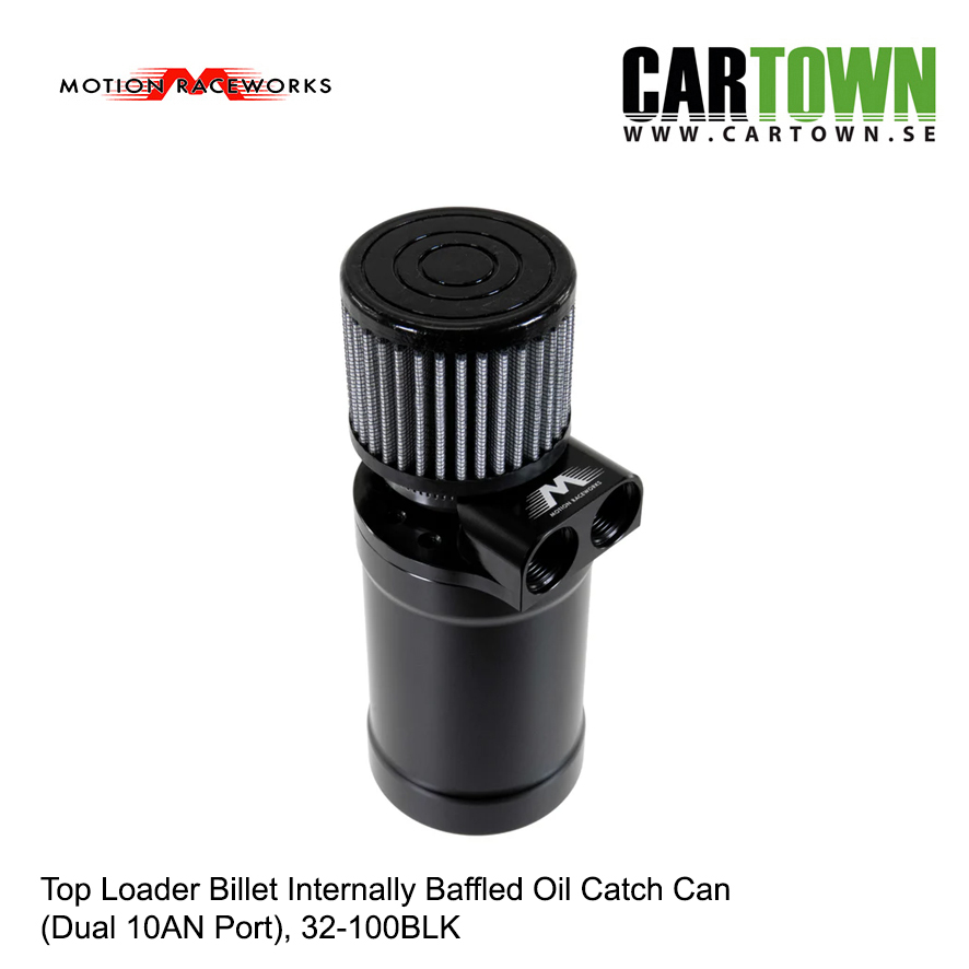 Motion Raceworks Top Loader Billet Internally Baffled Oil Catch Can (Dual 10AN Port) - 2