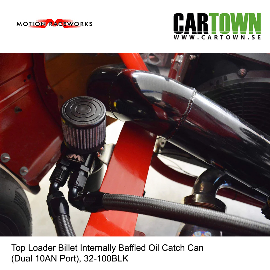 Motion Raceworks Top Loader Billet Internally Baffled Oil Catch Can (Dual 10AN Port) - 4