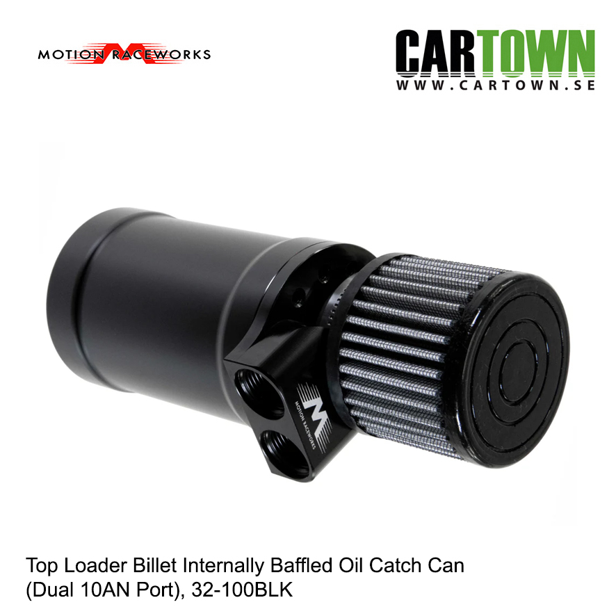 Motion Raceworks Top Loader Billet Internally Baffled Oil Catch Can (Dual 10AN Port)