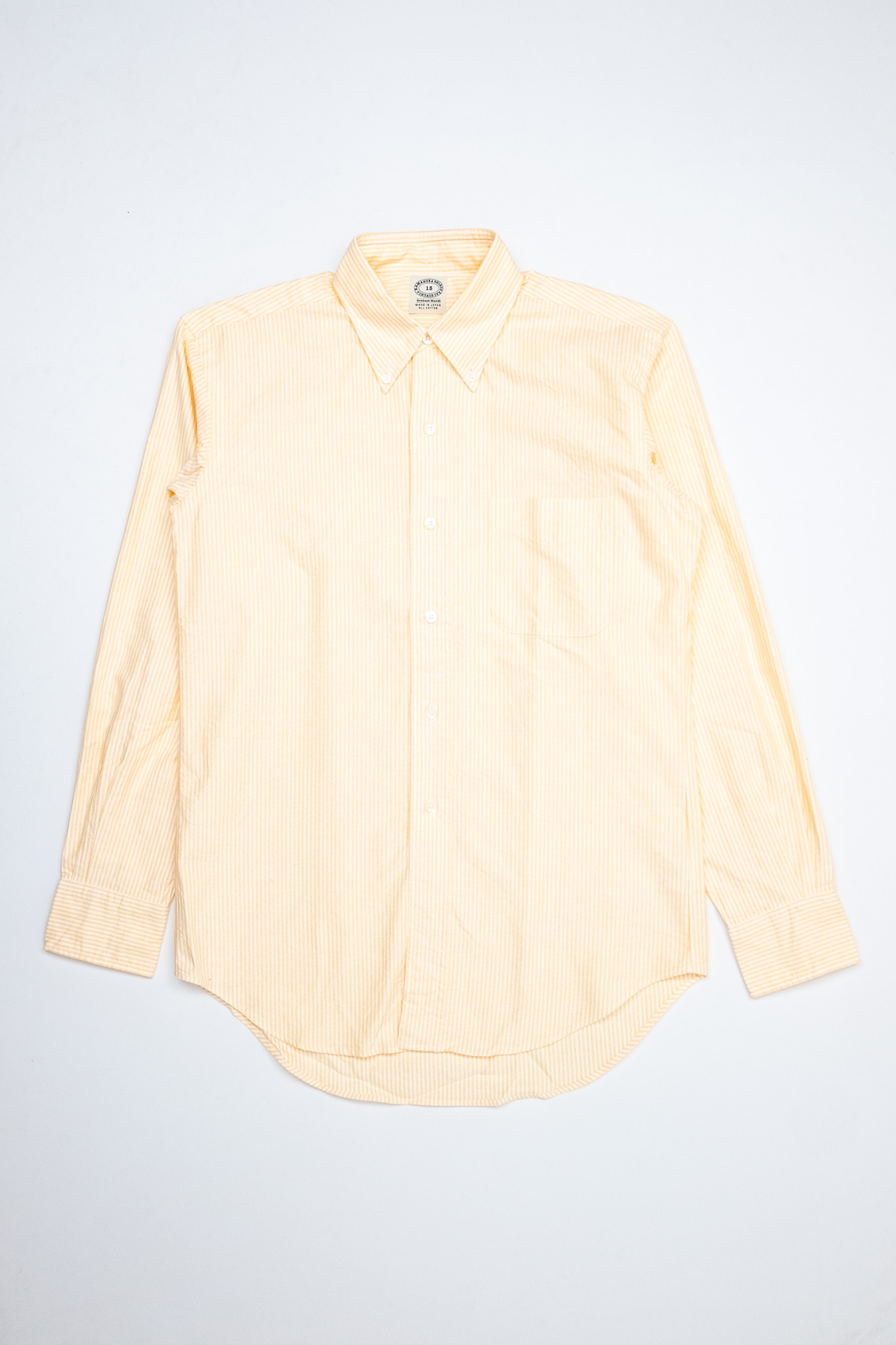 Kamakura - Vintage Ivy Fit Button Down Oxford Shirt Yellow University Stripe - 2