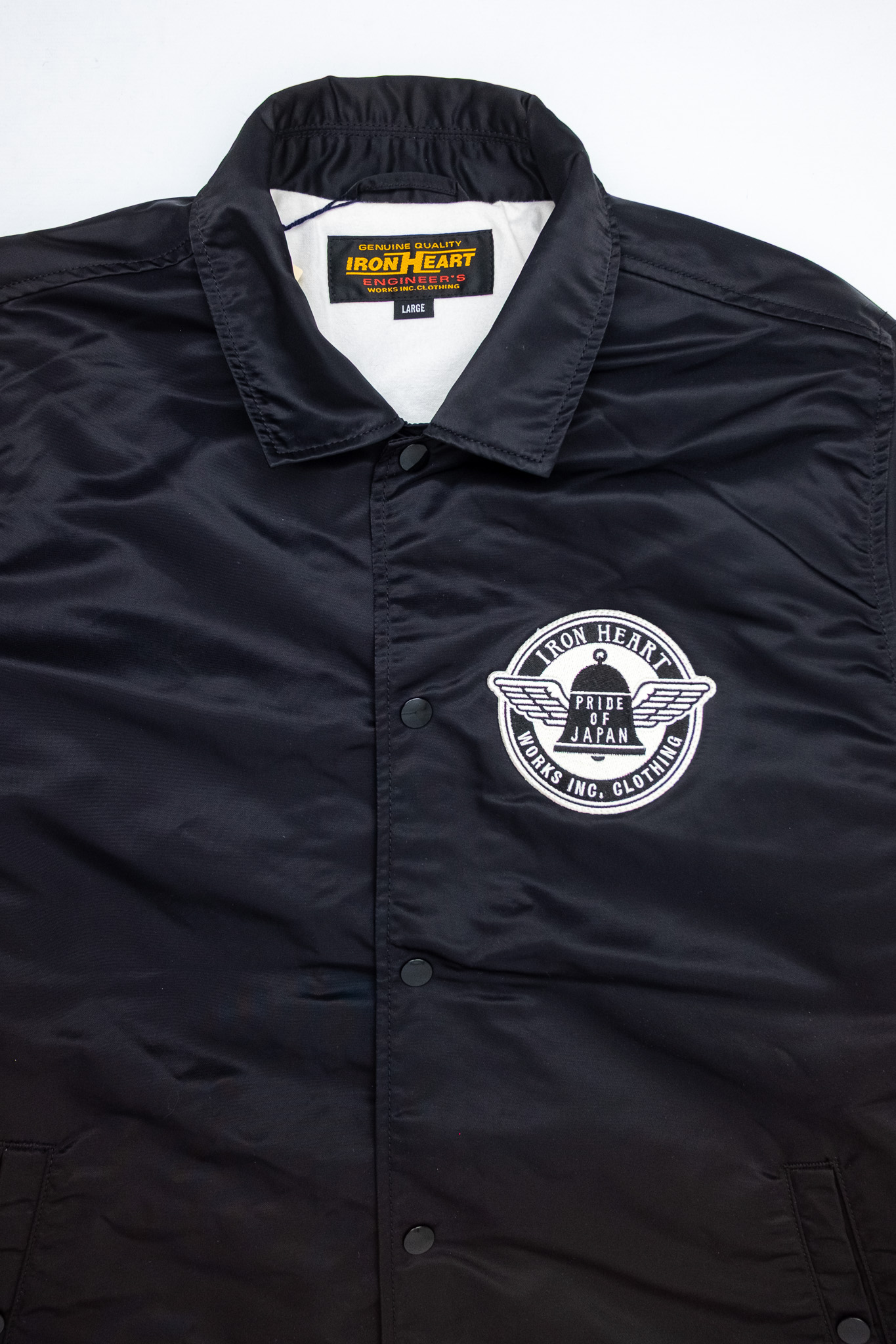 Iron Heart - IHJ-160-BLK 4.8oz Nylon Coach Jacket Black - 4
