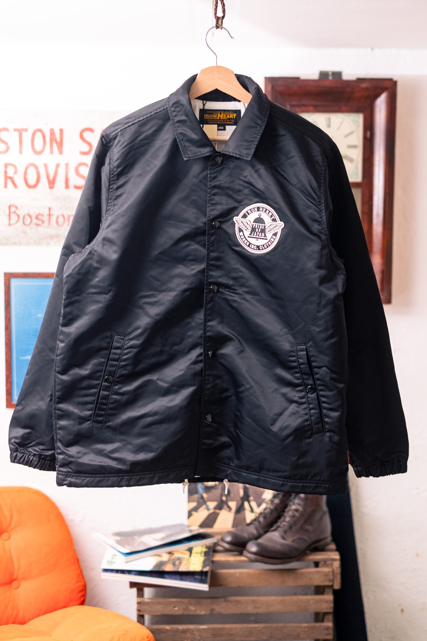 Iron Heart - IHJ-160-BLK 4.8oz Nylon Coach Jacket Black
