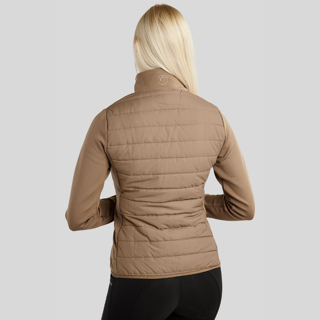 MONTAR MOCAROLINE HYBRID JACKET LASERCUT & CHAMPAGNE CRYSTALS - TAUPE  - 5