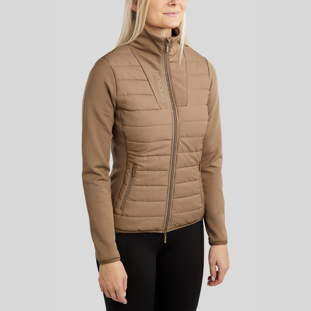 MONTAR MOCAROLINE HYBRID JACKET LASERCUT & CHAMPAGNE CRYSTALS - TAUPE 